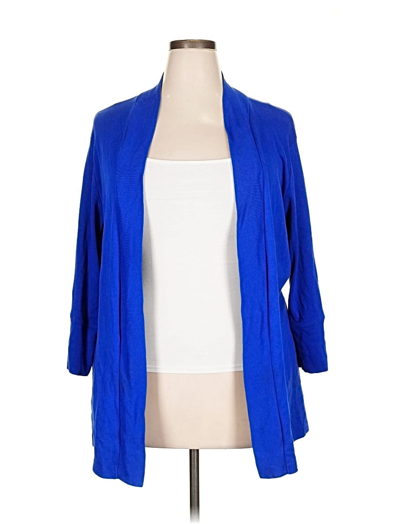 Pre-owned Rafaella Cardigan Sweater In Blue