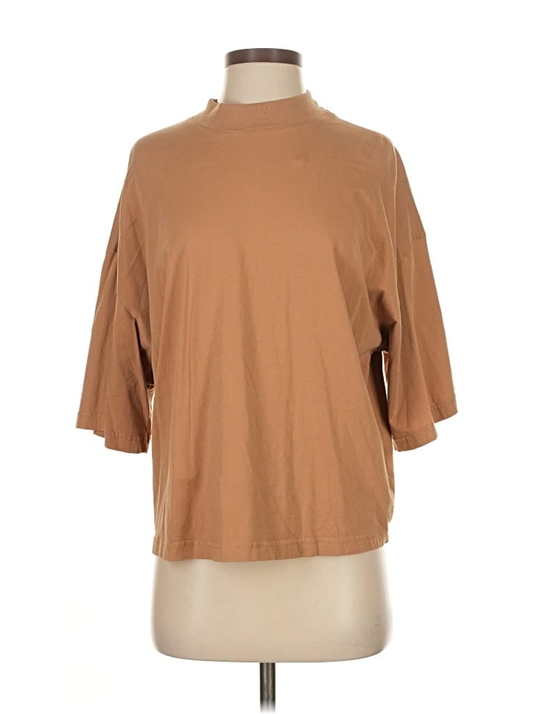 Pre-owned Cos 3/4 Sleeve T-shirt In Brown