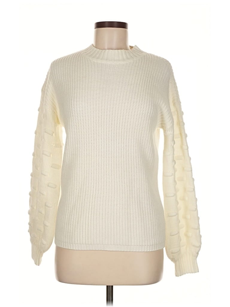 Pre-owned Unbranded Pullover Sweater In White