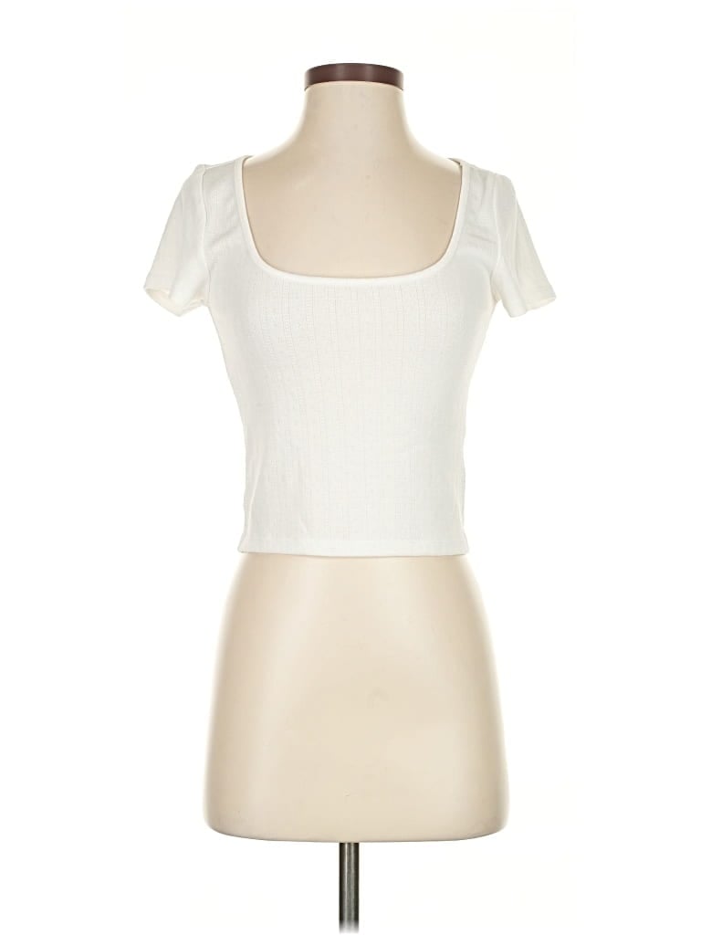 Pre-owned Divided By H&m Short Sleeve T-shirt In White