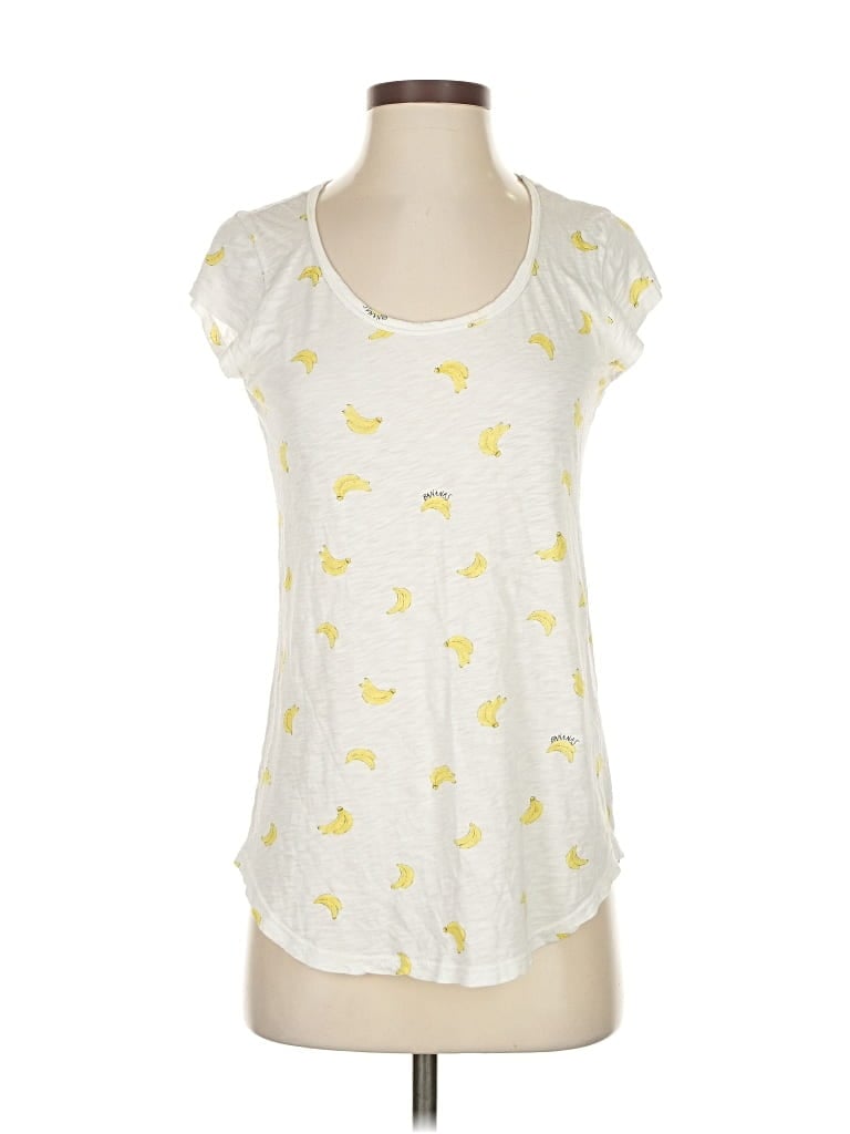Pre-owned Joie Short Sleeve Top Yellow Scoop Neck Tops