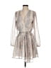 Steve Madden 100% Polyester Animal Print Ivory Silver Cocktail Dress Size S - photo 1