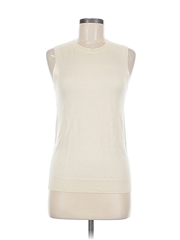 Pre-owned J.crew Collection Sweater Vest In White