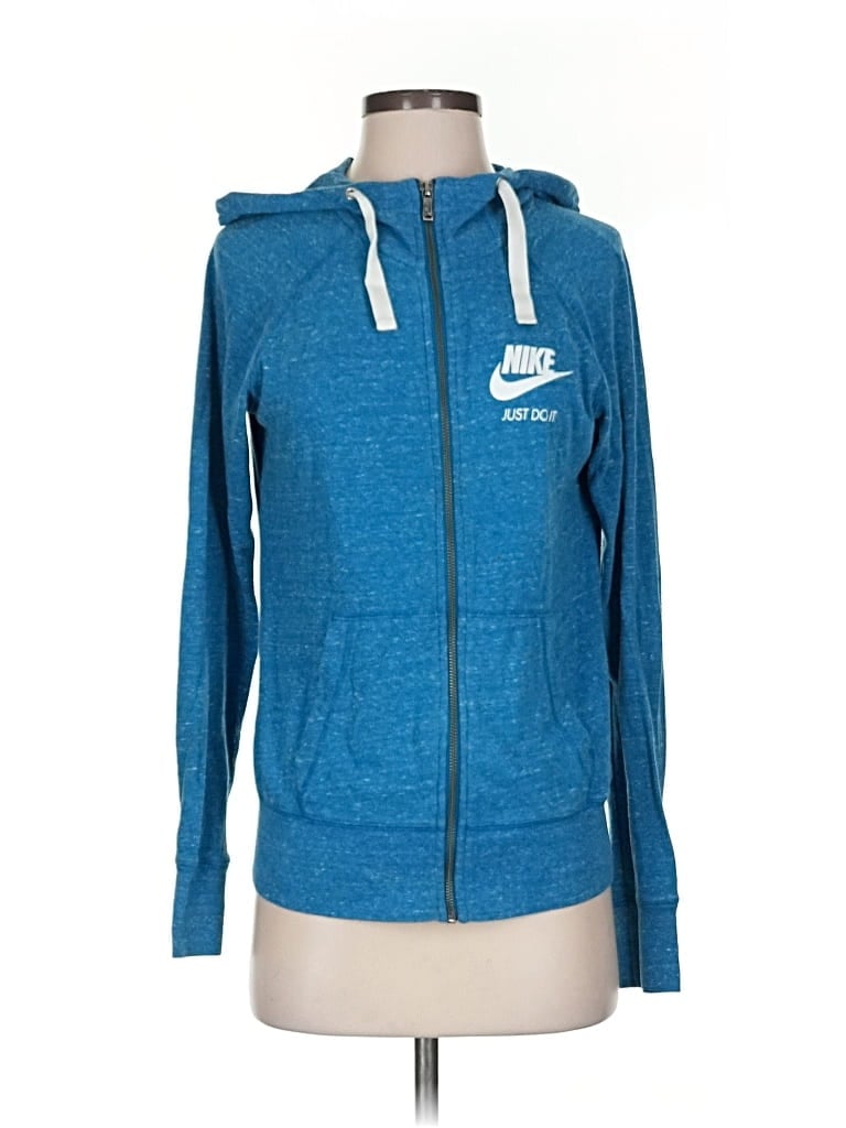 Pre-owned Nike Zip Up Hoodie In Blue