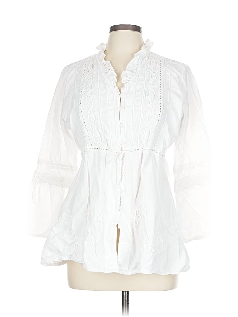 Pre-owned Assorted Brands 3/4 Sleeve Blouse In White