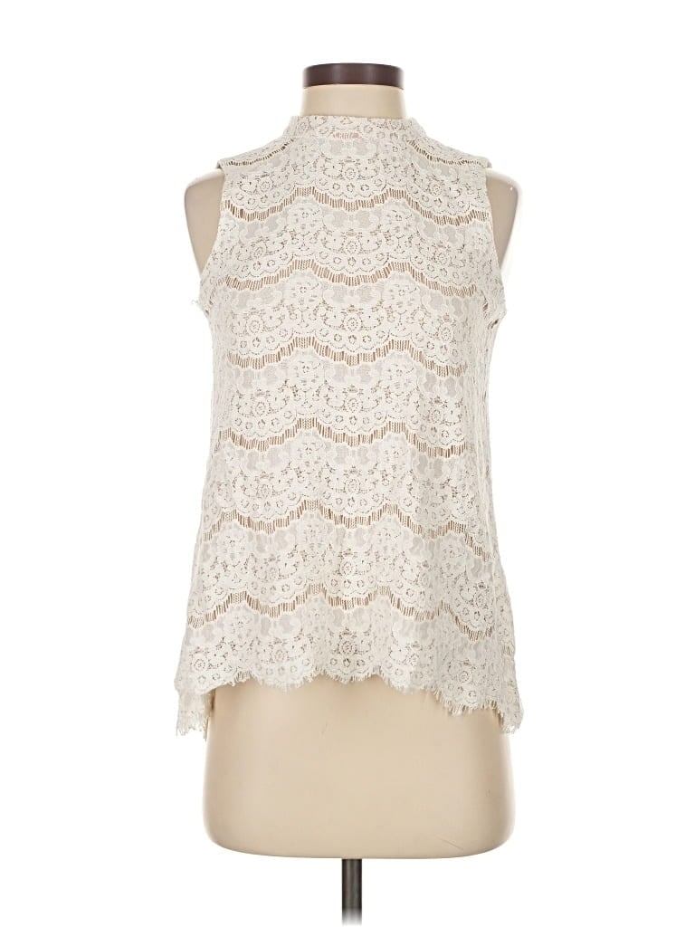 Pre-owned Rose + Olive Sleeveless Blouse In White