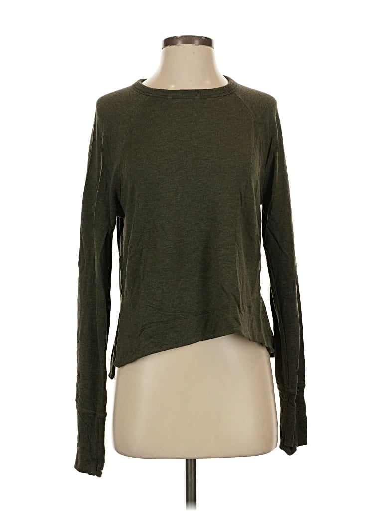Pre-owned Athleta Cardigan Sweater In Green