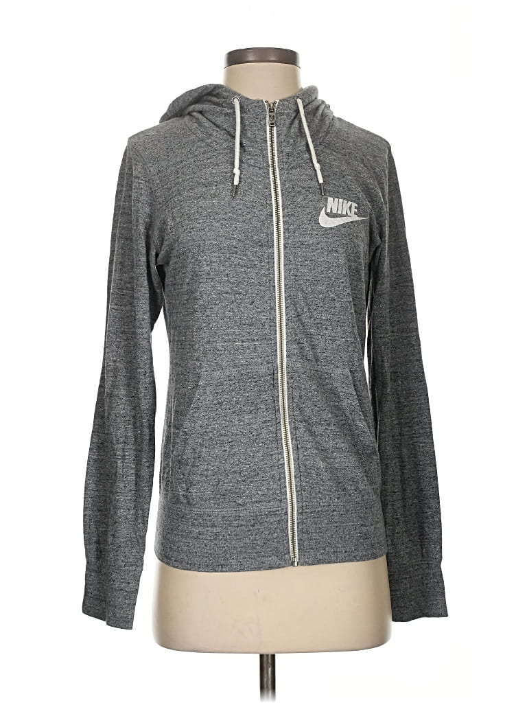 Pre-owned Nike Zip Up Hoodie In Gray