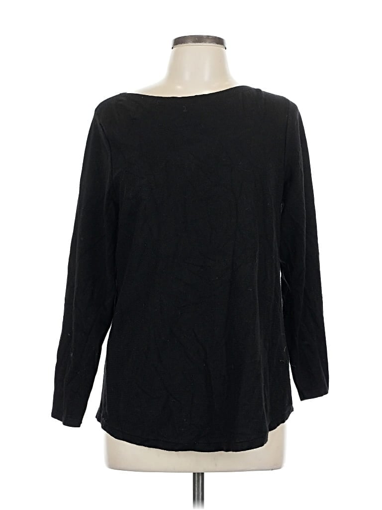 Pre-owned Chico's 3/4 Sleeve T-shirt In Black