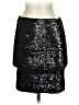 Express 100% Polyester Tweed Black Silver Formal Skirt Size S - photo 1