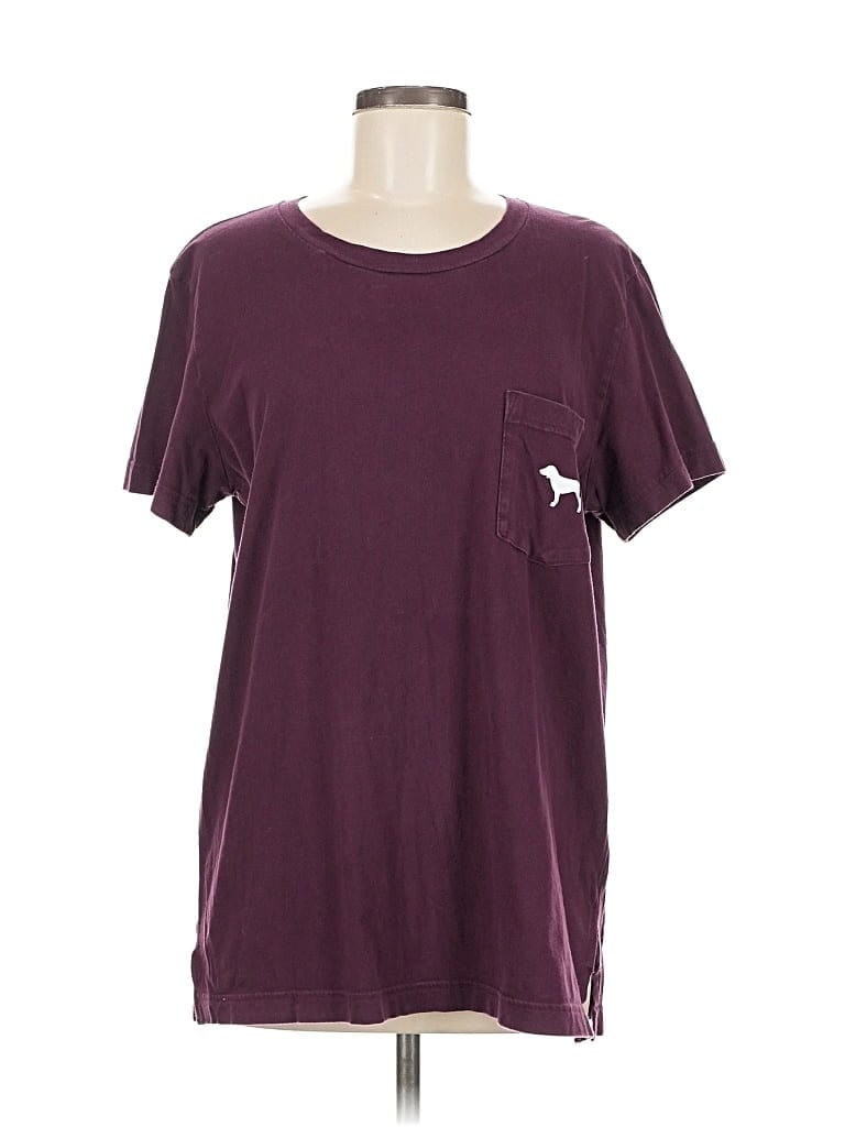 Pre-owned Victoria's Secret Pink Short Sleeve T-shirt In Burgundy