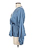 Shein Blue Long Sleeve Blouse Size 6 - photo 5