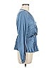 Shein Blue Long Sleeve Blouse Size 6 - photo 4