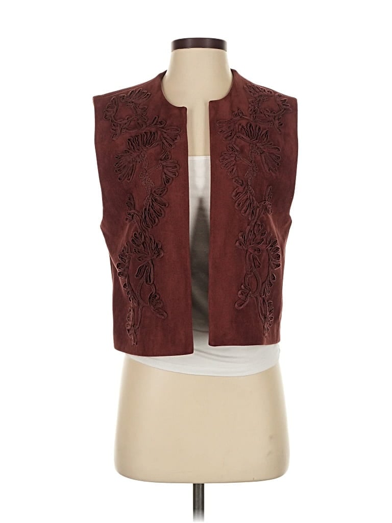 Pre-owned Zara Vest In Burgundy