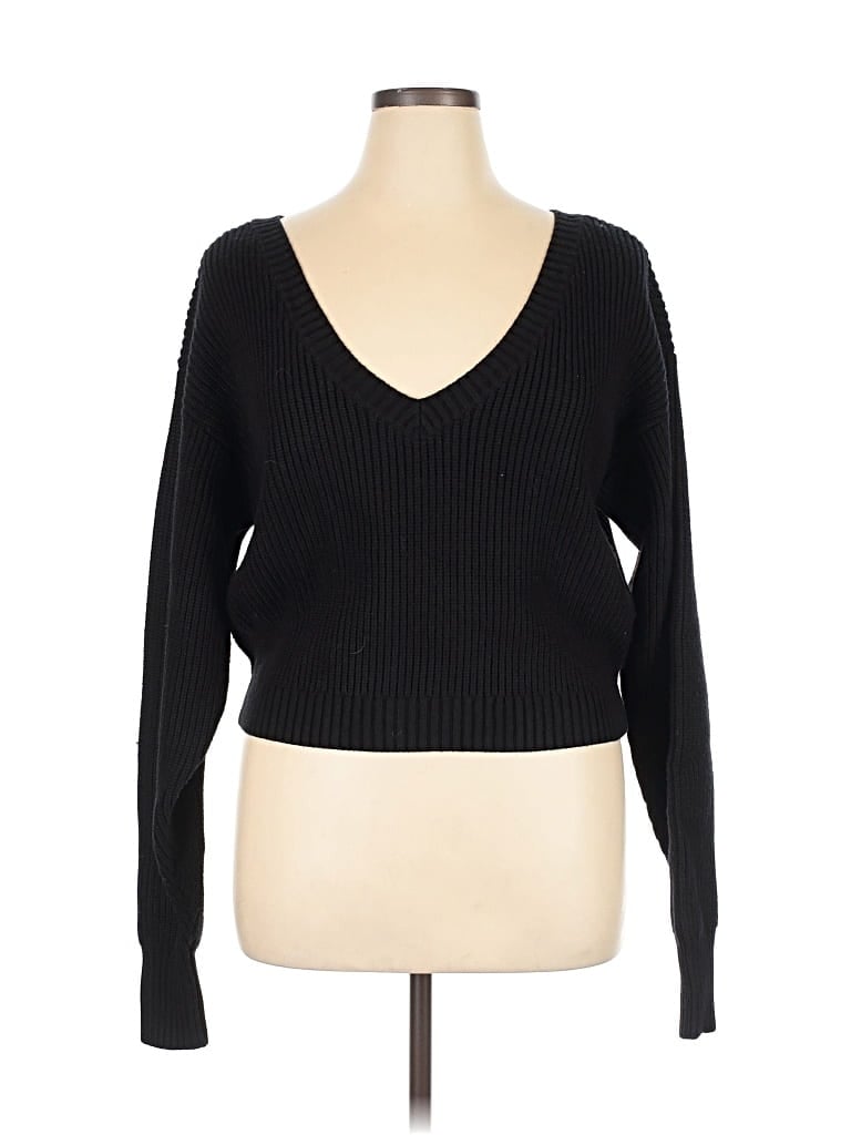 Pre-owned Good American Pullover Sweater In Black