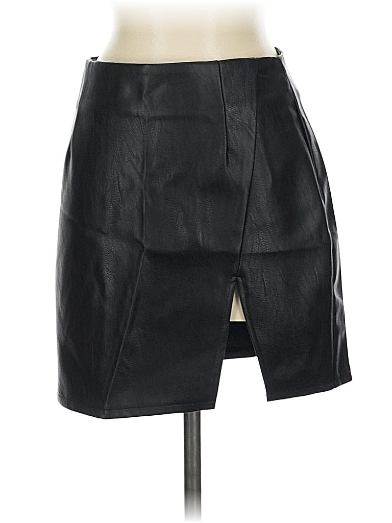 Pre-owned Superdown Faux Leather Skirt In Black