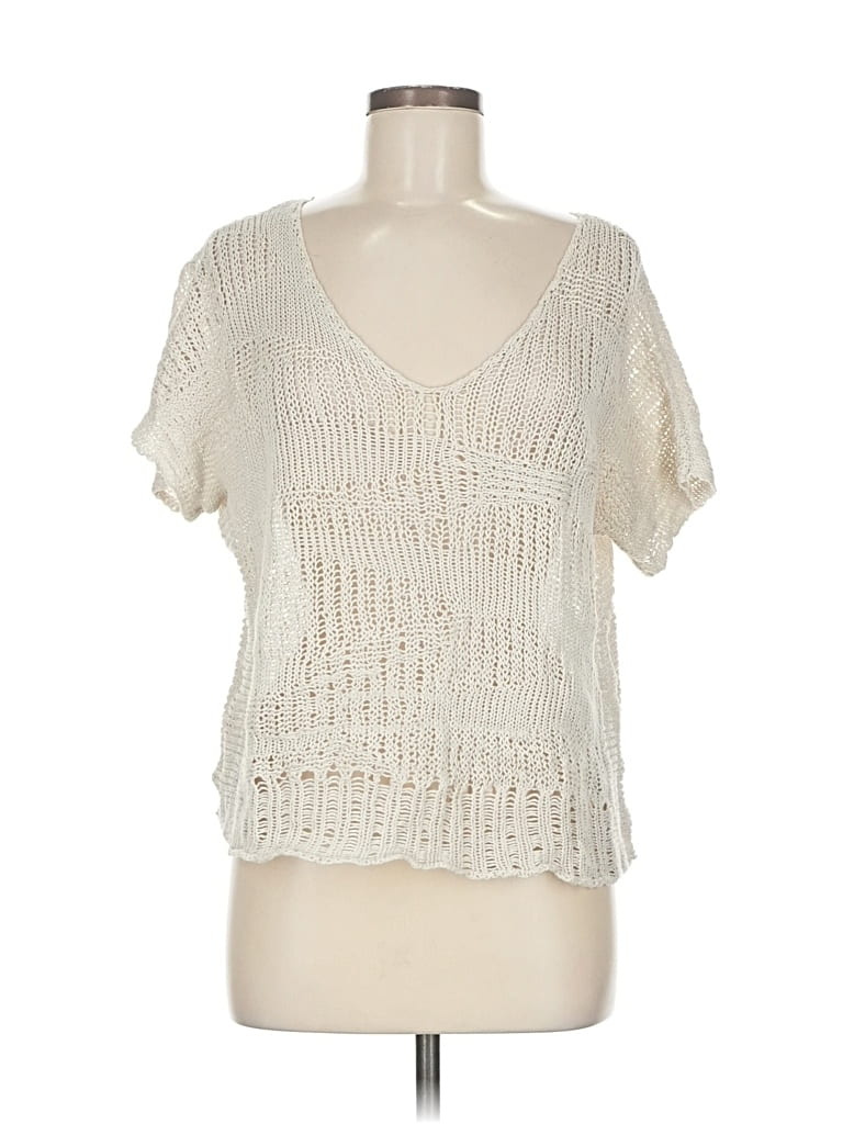 Pre-owned Eileen Fisher Cardigan Sweater In White
