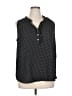 Beacon 100% Polyester Polka Dots Black Sleeveless Blouse Size 1X - photo 1