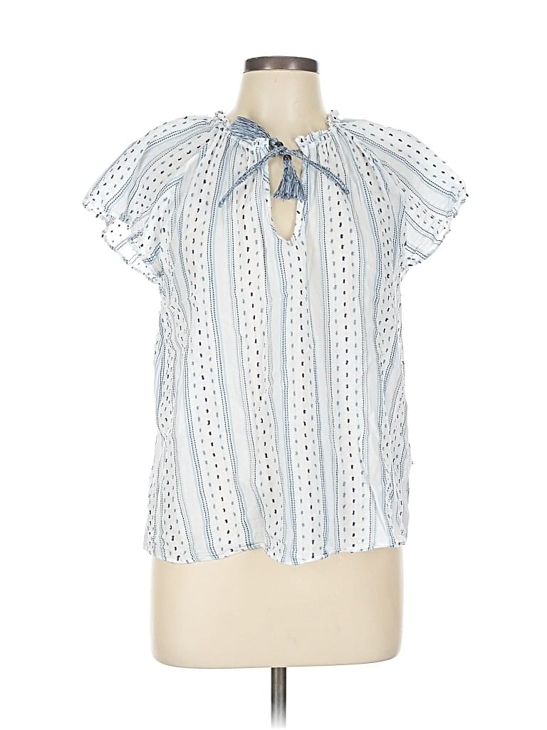 Pre-owned H&m Short Sleeve Blouse In Blue