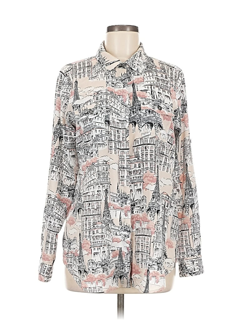 Pre-owned Karl Lagerfeld Long Sleeve Blouse In Silver