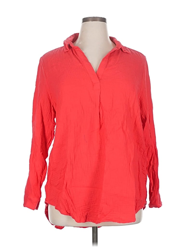 Pre-owned Cynthia Rowley Tjx Long Sleeve Blouse In Red