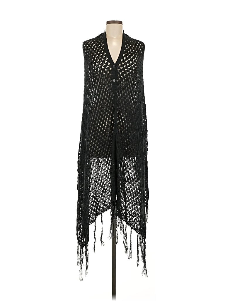 Pre-owned Lularoe Poncho In Black