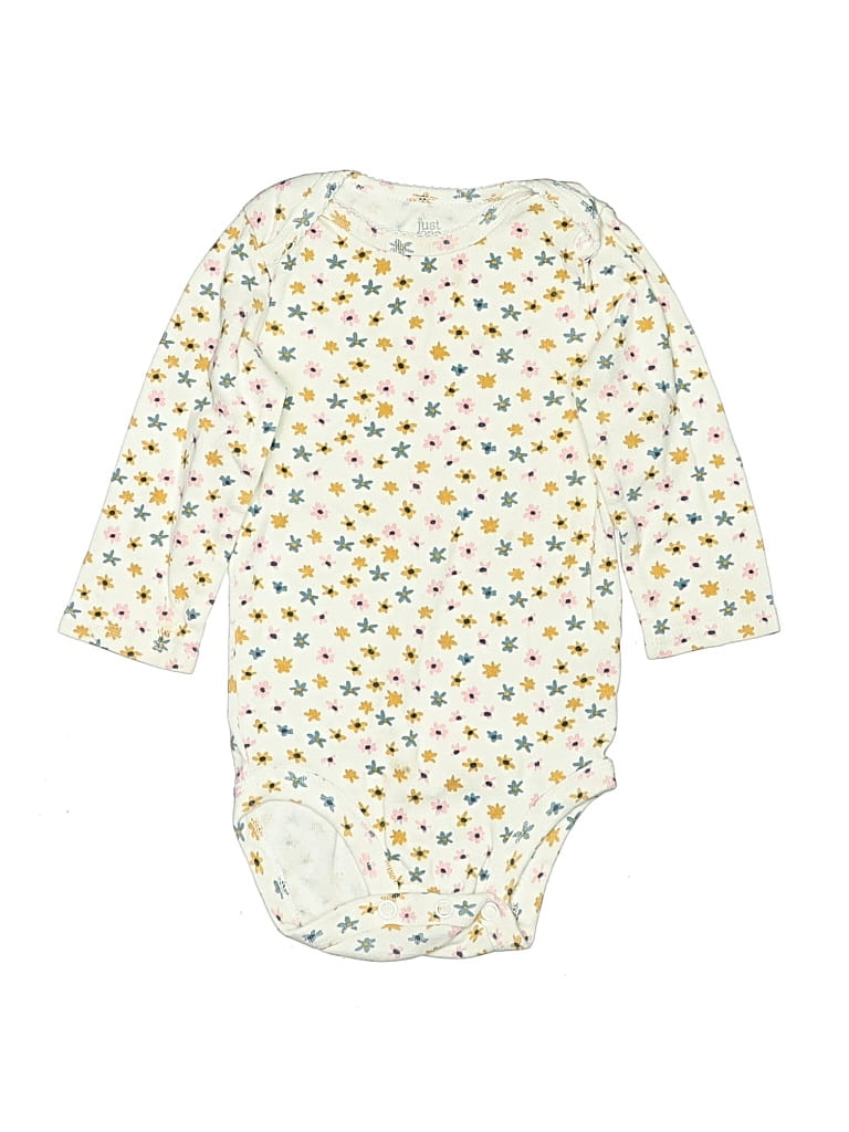 Pre-owned Just One You Made By Carter's Babies' Long Sleeve Onesie In White