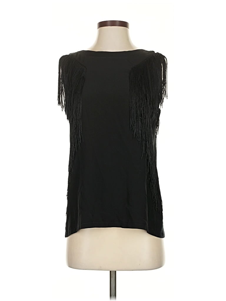 Pre-owned Rebecca Taylor Sleeveless Silk Top Black Scoop Neck Tops