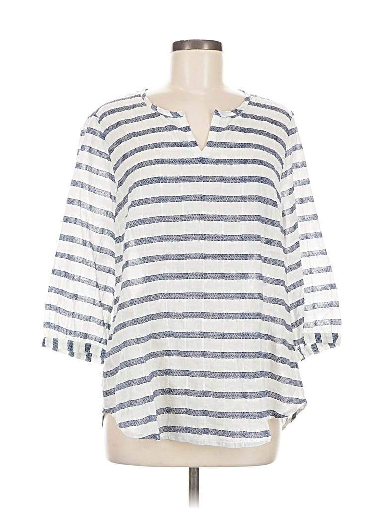 Pre-owned Coldwater Creek 3/4 Sleeve Blouse In White