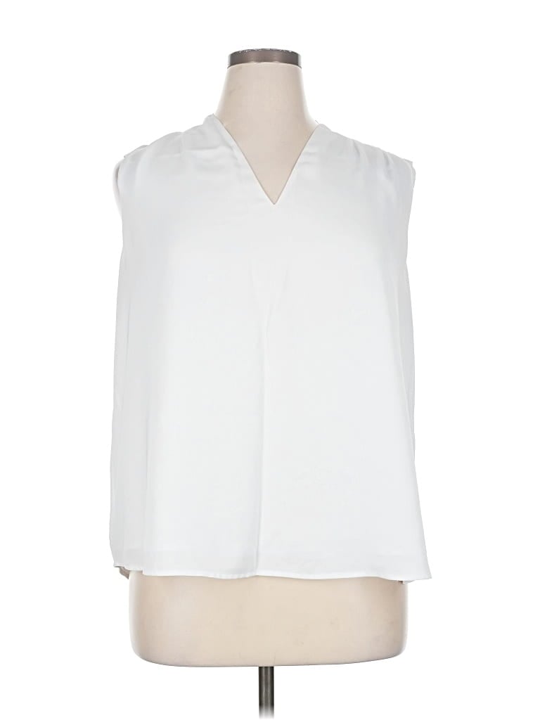 Pre-owned Hobbs London Sleeveless Blouse In White
