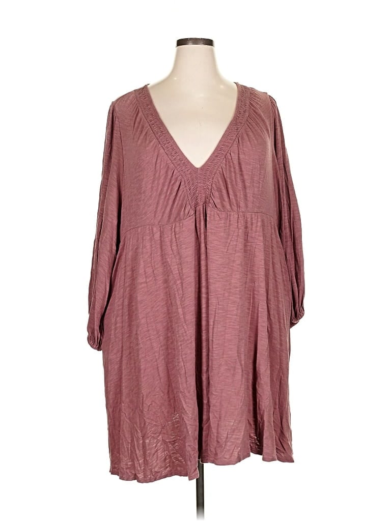 Pre-owned Torrid 3/4 Sleeve Blouse In Burgundy