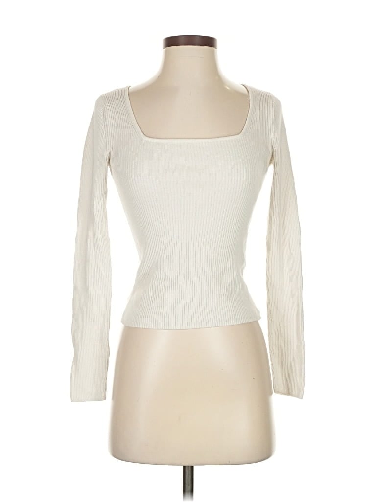 Pre-owned Banana Republic Factory Store Cardigan Sweater In White