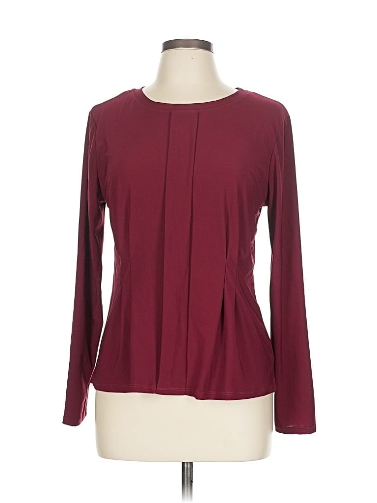 Pre-owned Gilli Long Sleeve Blouse In Burgundy