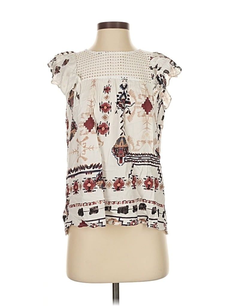 Pre-owned Hayden Sleeveless Blouse In White