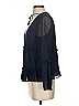 Ecru 100% Polyester Blue 3/4 Sleeve Blouse Size XS - photo 5