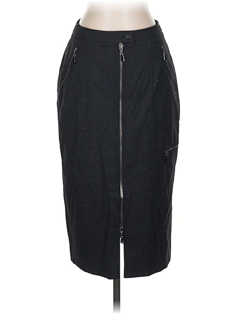 Pre-owned Doncaster Collection Wool Skirt In Black