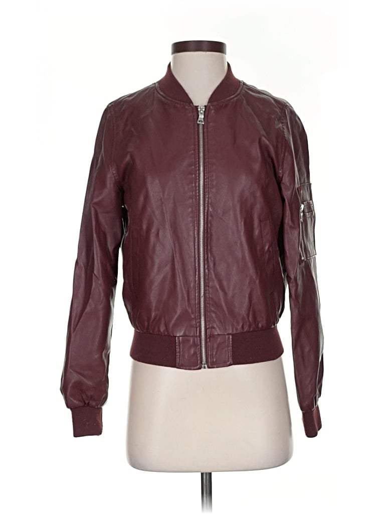 Pre-owned Ambiance Jacket In Burgundy