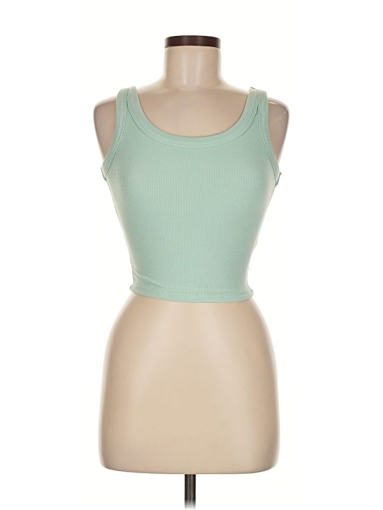 Pre-owned Katie J Nyc Tank Top Green Strapless Neckline Tops