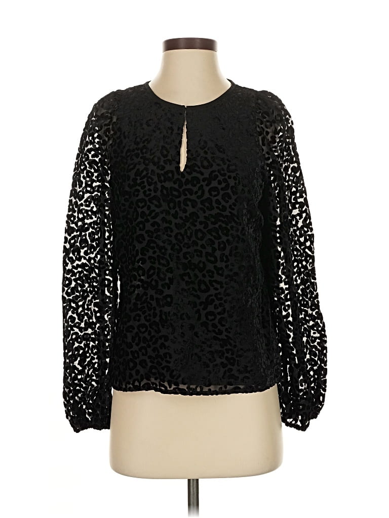 Pre-owned Banana Republic Long Sleeve Blouse In Black