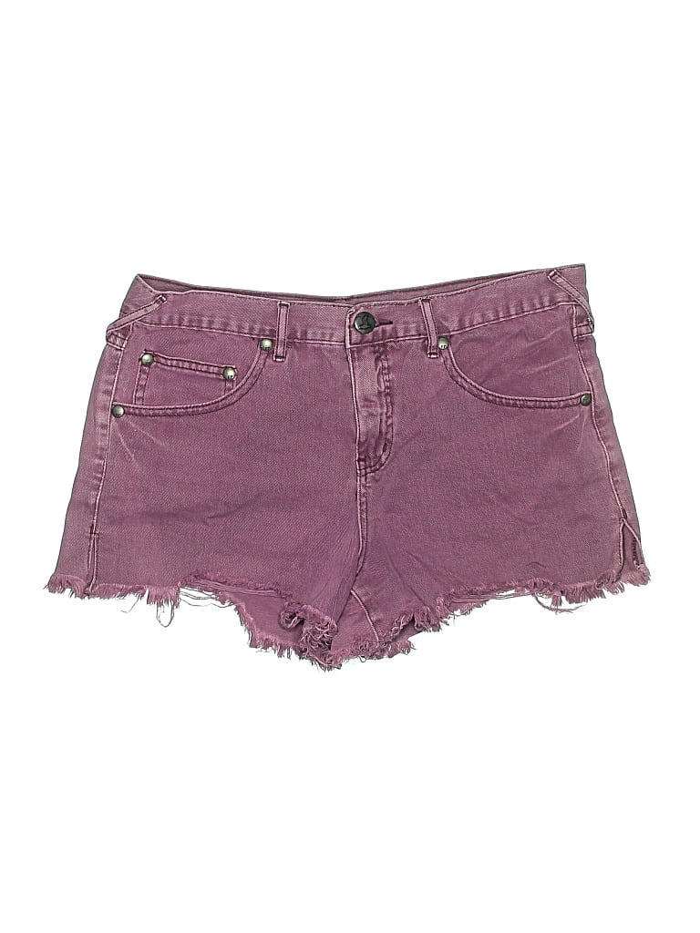 Pre-owned Free People Denim Shorts In Purple