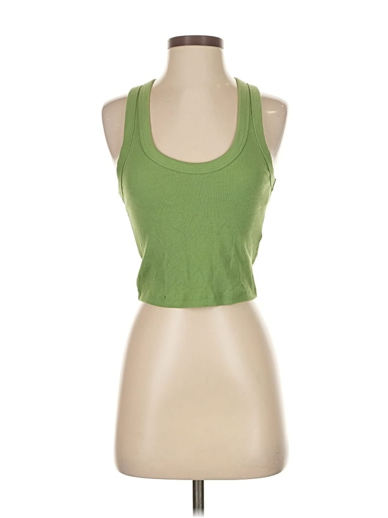 Pre-owned Abercrombie & Fitch Tank Top Green Halter Neckline Tops