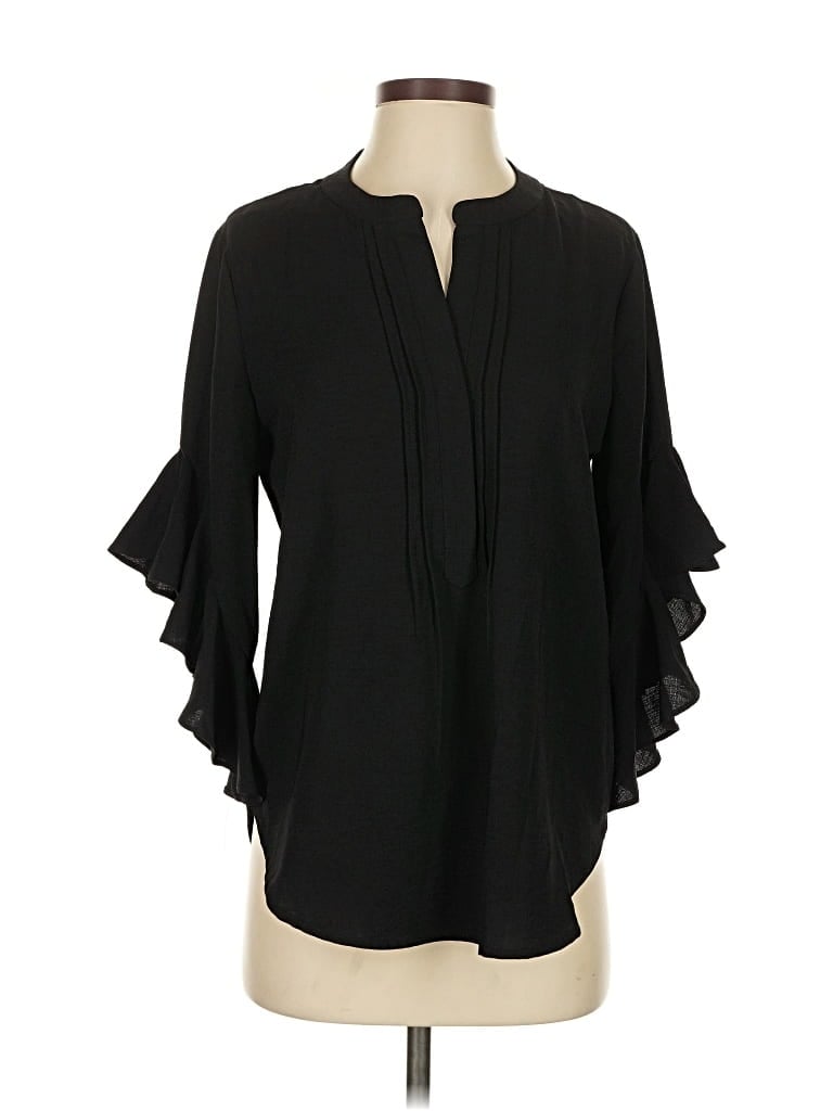 Pre-owned Vince Camuto 3/4 Sleeve Blouse In Black