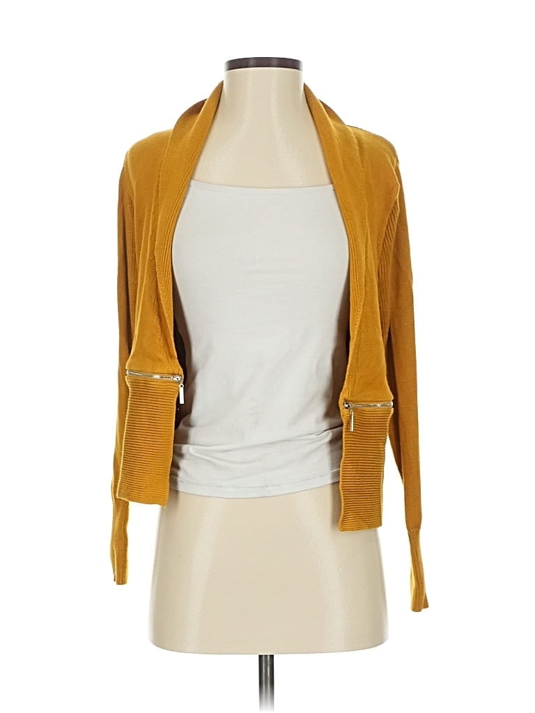 Pre-owned T Tahari Cardigan Sweater In Yellow