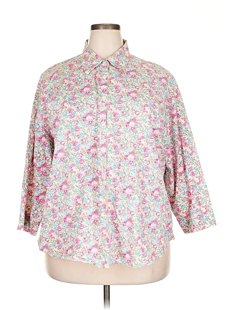Pre-owned Krazy Kat 3/4 Sleeve Button Down Shirt In Pink