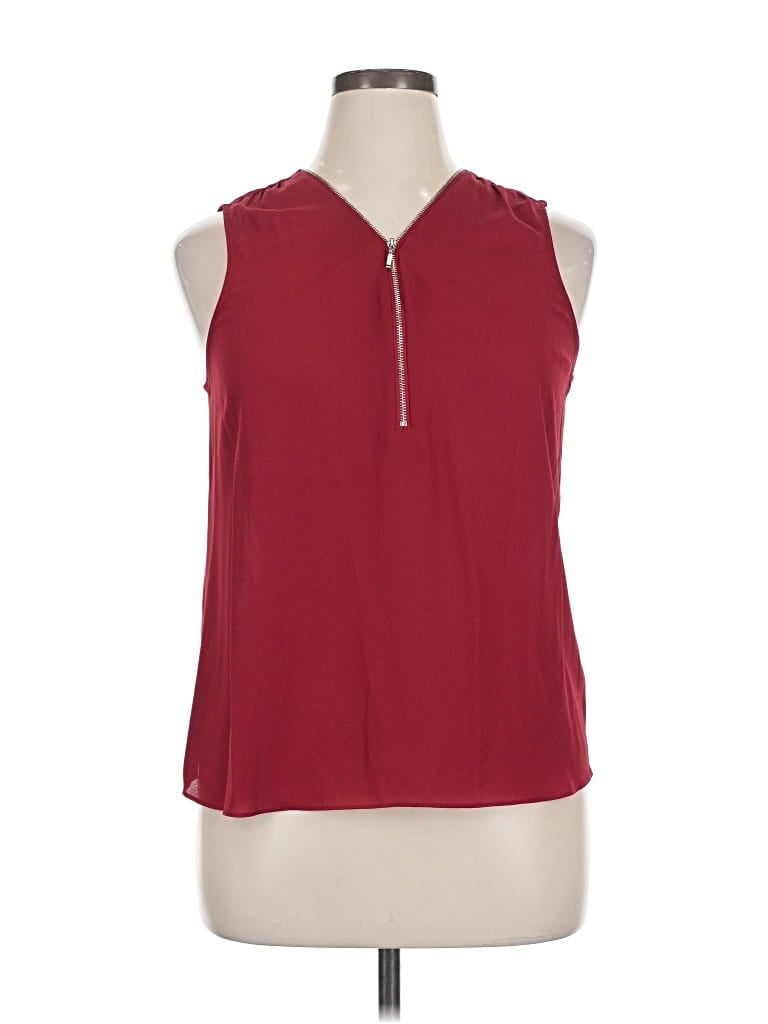 Pre-owned Inc International Concepts Sleeveless Blouse In Burgundy