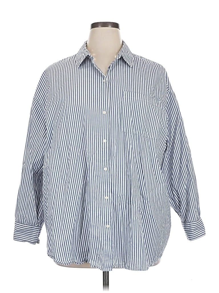 Pre-owned Old Navy Long Sleeve Button Down Shirt In Blue