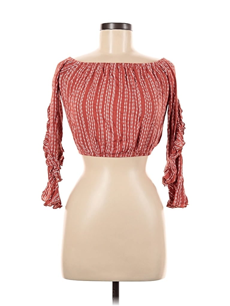 Pre-owned Windsor 3/4 Sleeve Blouse In Red