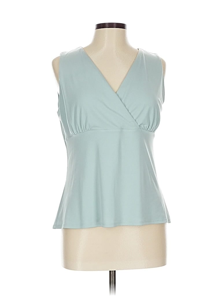 Pre-owned Kasper Sleeveless Blouse In Blue