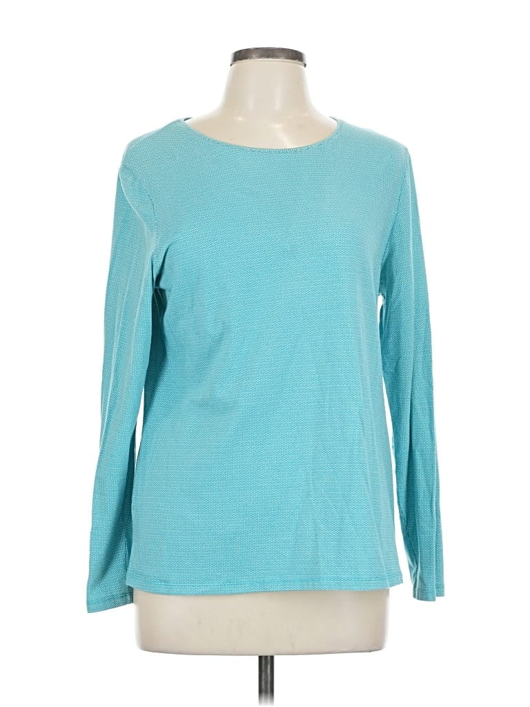 Pre-owned Talbots Outlet Long Sleeve T-shirt In Blue