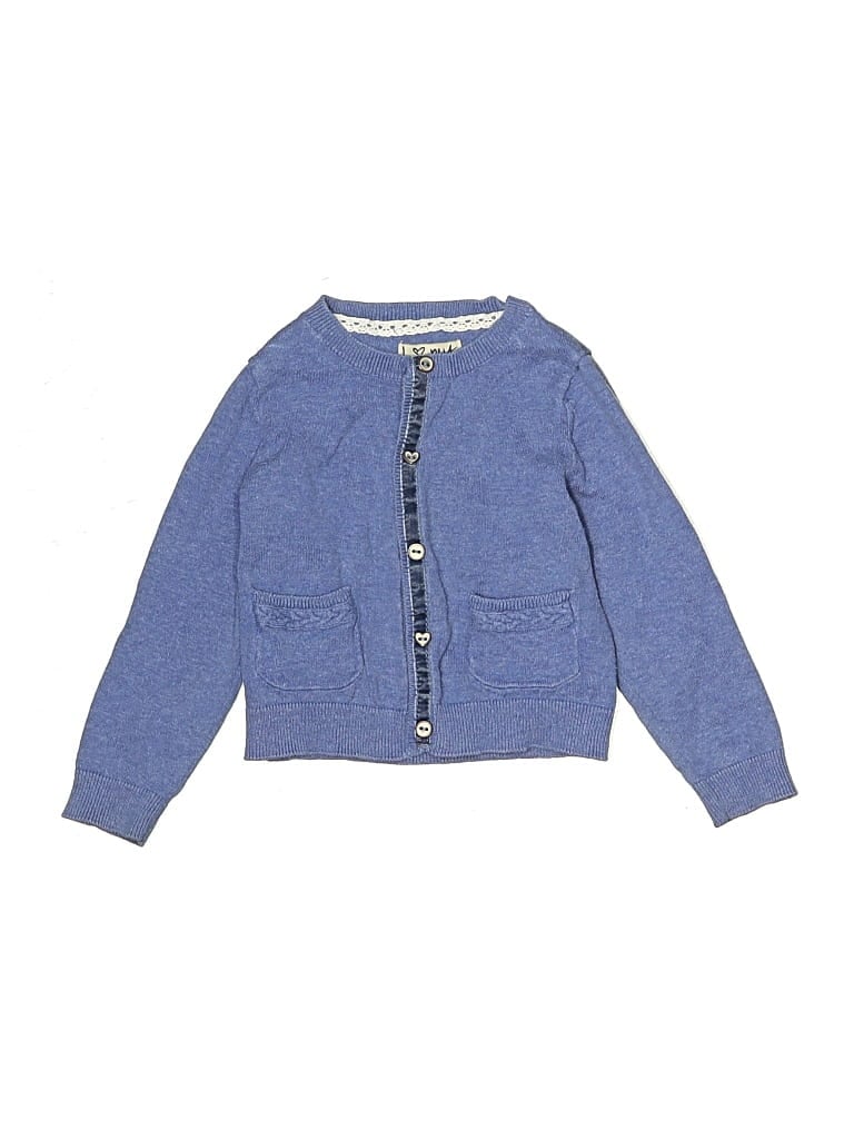 Pre-owned Assorted Brands Kids' Cardigan Sweater In Blue